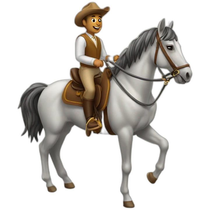 Marciano montando un caballo emoji