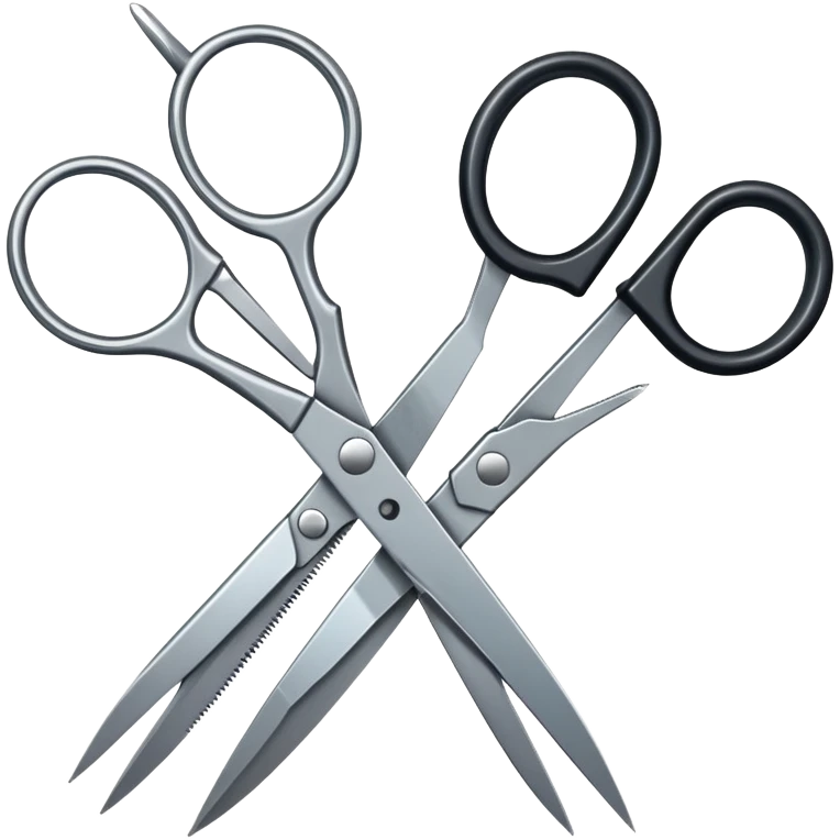 two pairs of scissors, open, and cutting towards each other  emoji