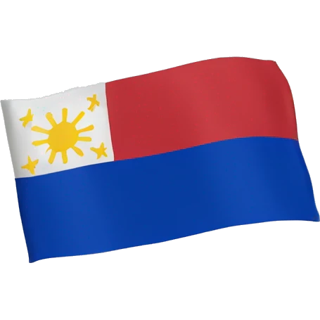 Generate Philippine flag but the color blue and red swap emoji