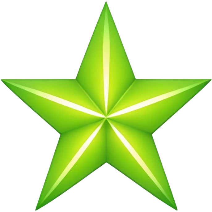 Una estrella de color verde limon emoji