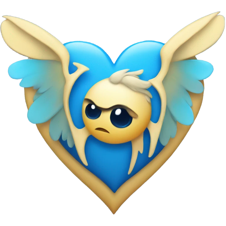 Blue heart with wings  emoji