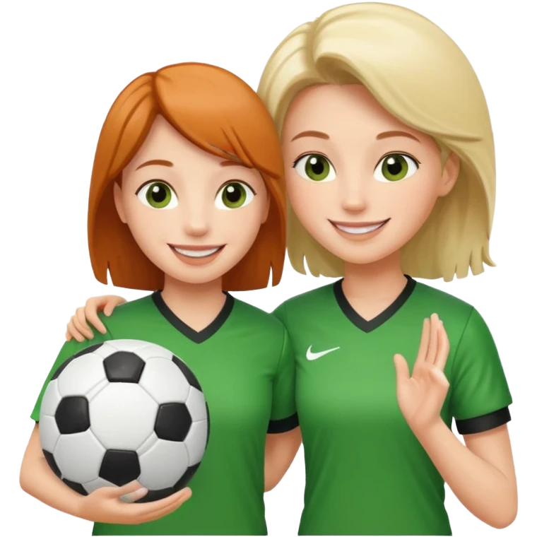 female soccer mentor encouraging a young player emoji