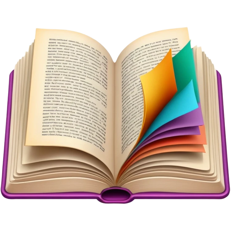 Open book with colorful pages emoji
