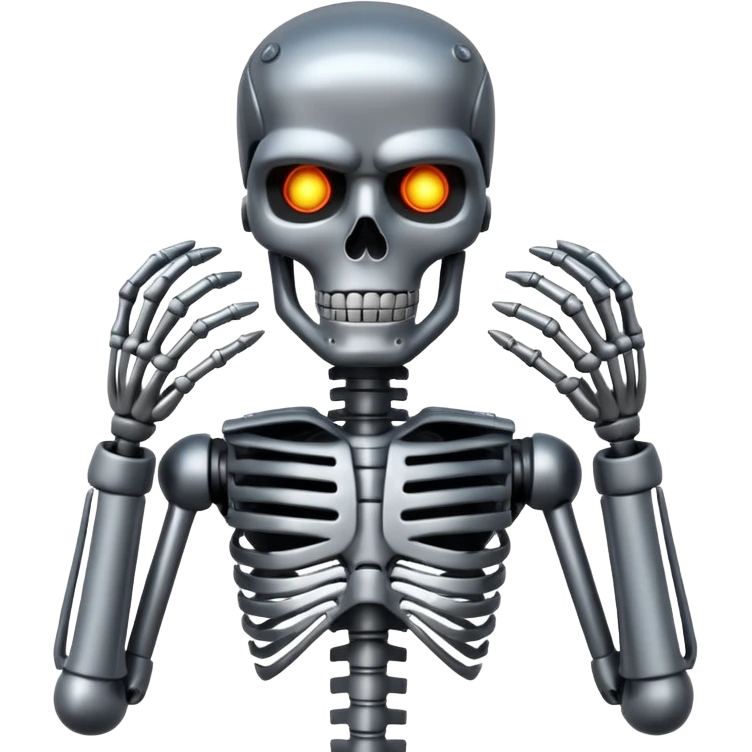 Terminator with metal skeleton emoji