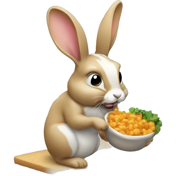 Rabbit eating food emoji