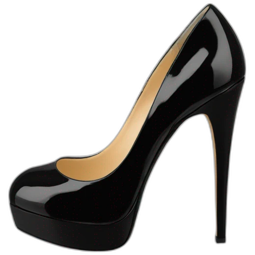 Black Patent Leather Daffodile Platform Heels emoji