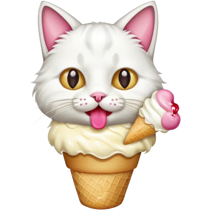 cat eating ice cream emoji