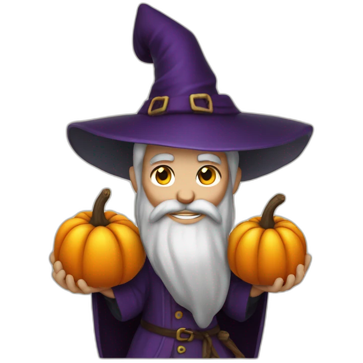 Sorcier sur une citroulle emoji