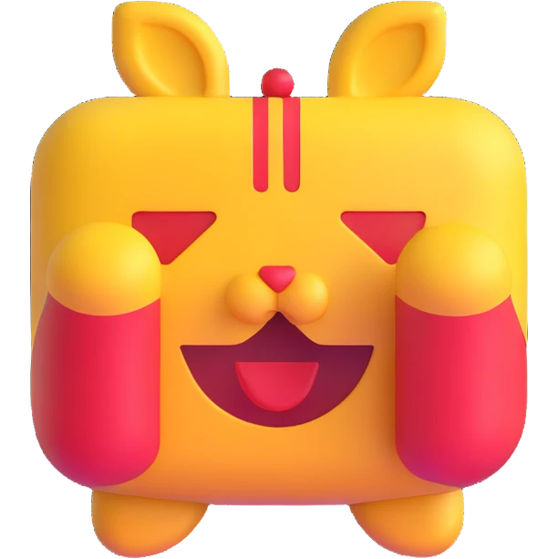 Chinese character 福 as a standalone 3D fluent emoji icon emoji