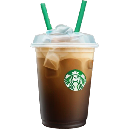 Starbuck ice coffee with ice cubes emoji