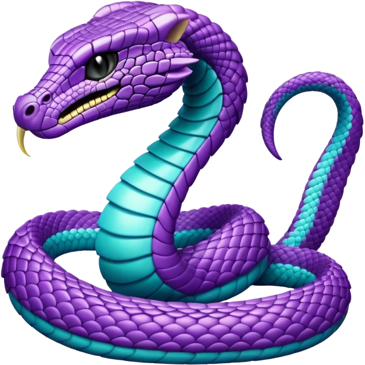 glitter purple and cian cobra emoji