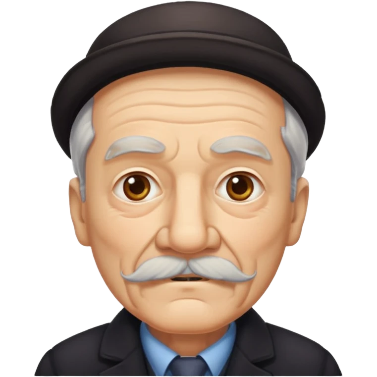 mustaches elderly man with coat emoji