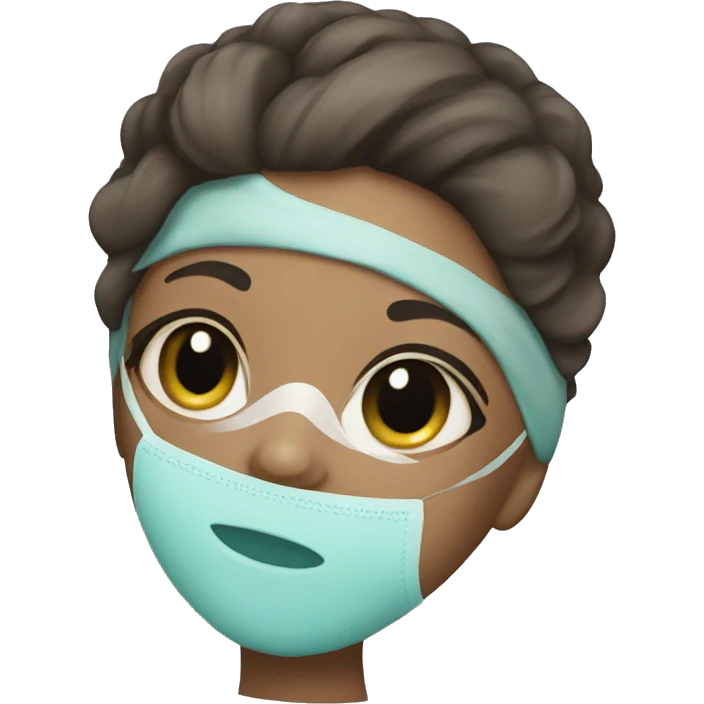 Girl with a spa mask emoji