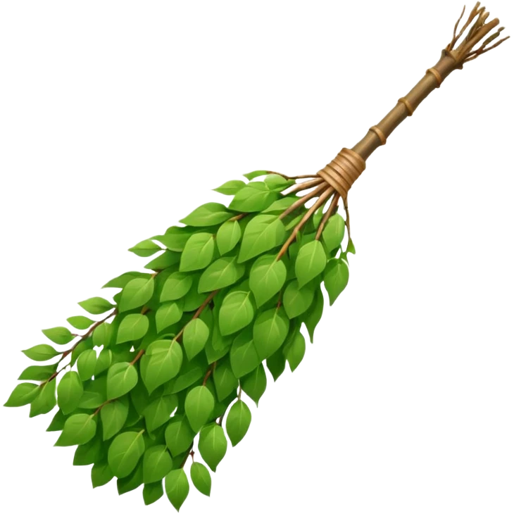 Birch Broom For Russian Bath Water Green Leaves  emoji