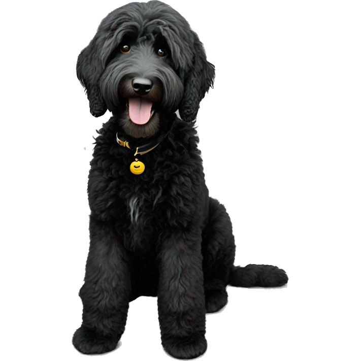 Black goldendoodle emoji