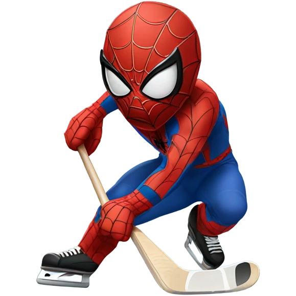 Spider-Man playing hockey emoji