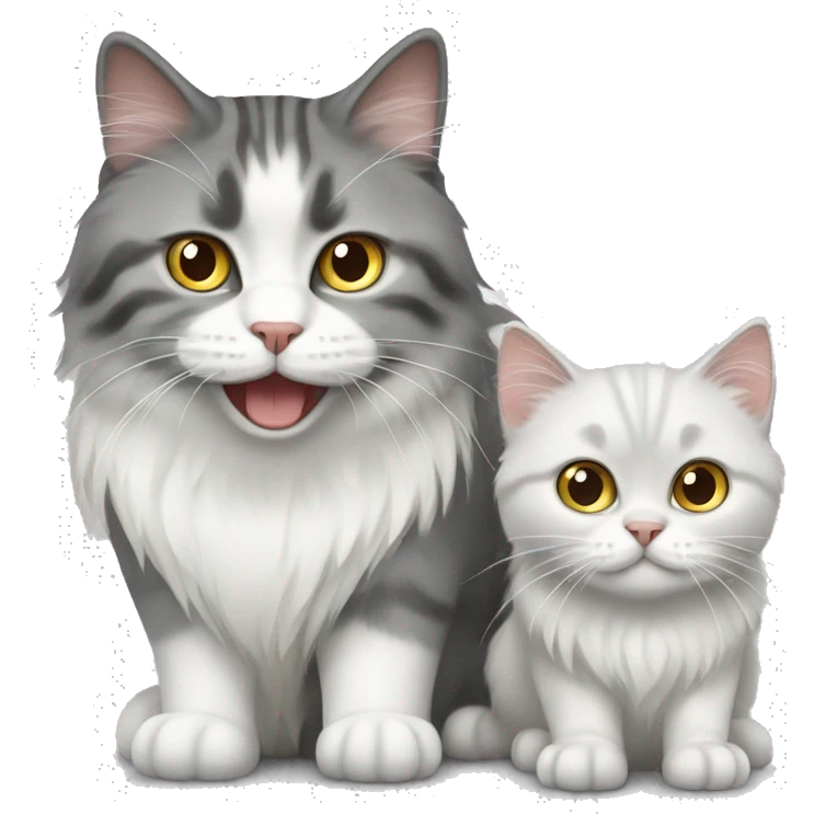Siberian cat and gray-white cat emoji