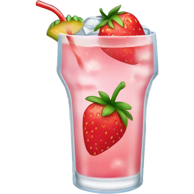 Tropical drink with strawberry’s and ice  emoji