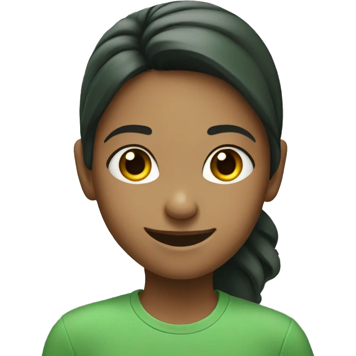 smiling girl in green shirt emoji
