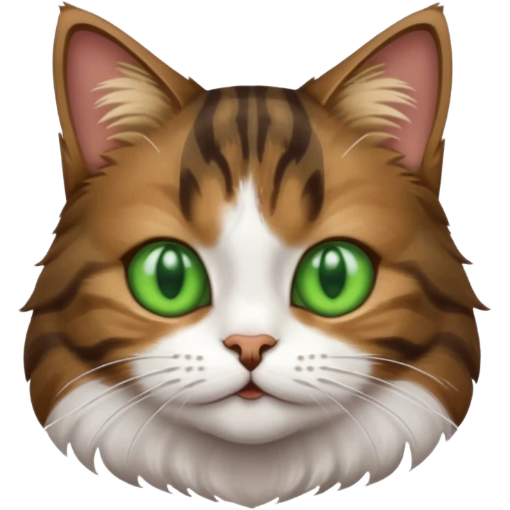 dark brown tabby and white cat playing emoji