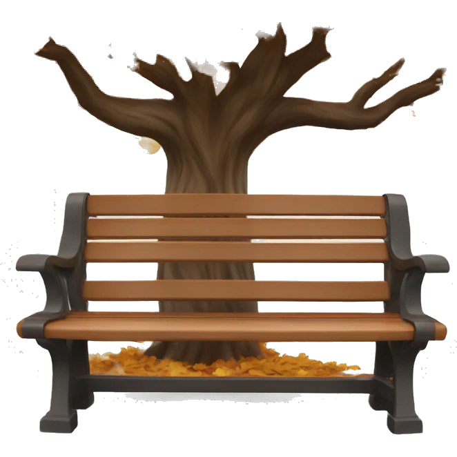bench under a autumn tree  emoji