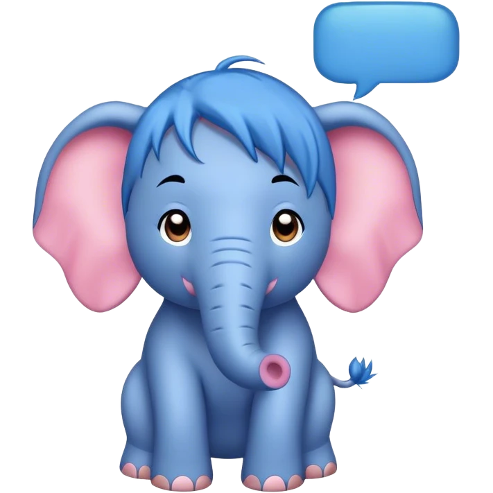 Pink elephant with blue hair and bubble saying “is that hyperpigmentation” emoji
