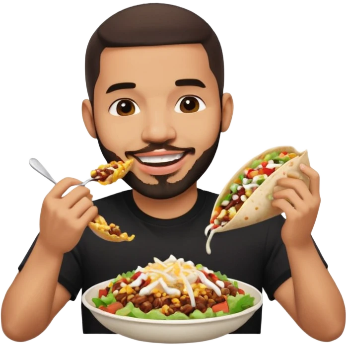Drake eating a chipotle burrito bowl emoji