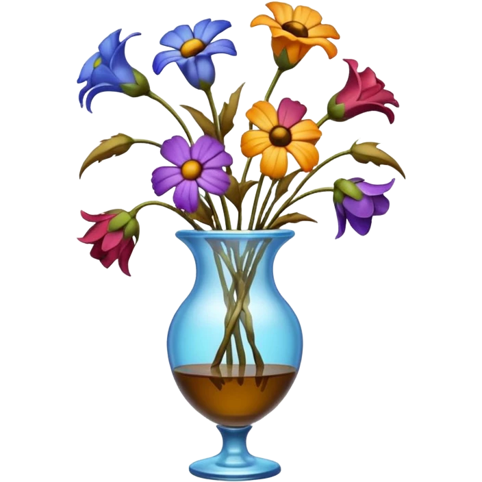 dead wilted flowers hanging in a vase emoji