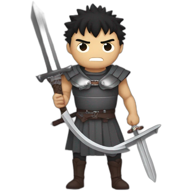 angry berserk guts carrying huge sword without guard emoji