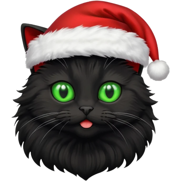Black fluffy cat goes on holiday emoji