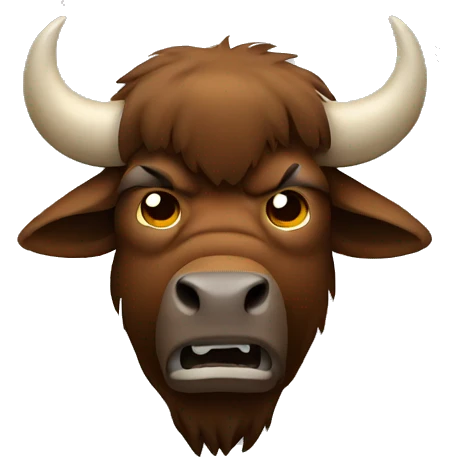 angry bison head  emoji