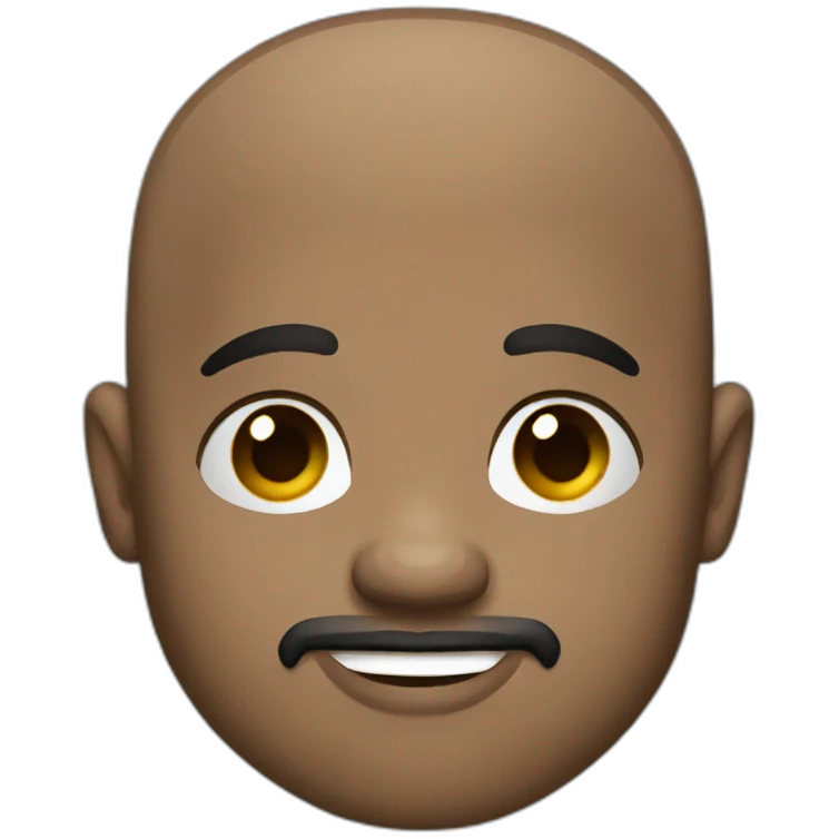 black bald man with tattoos and a brown goatee emoji