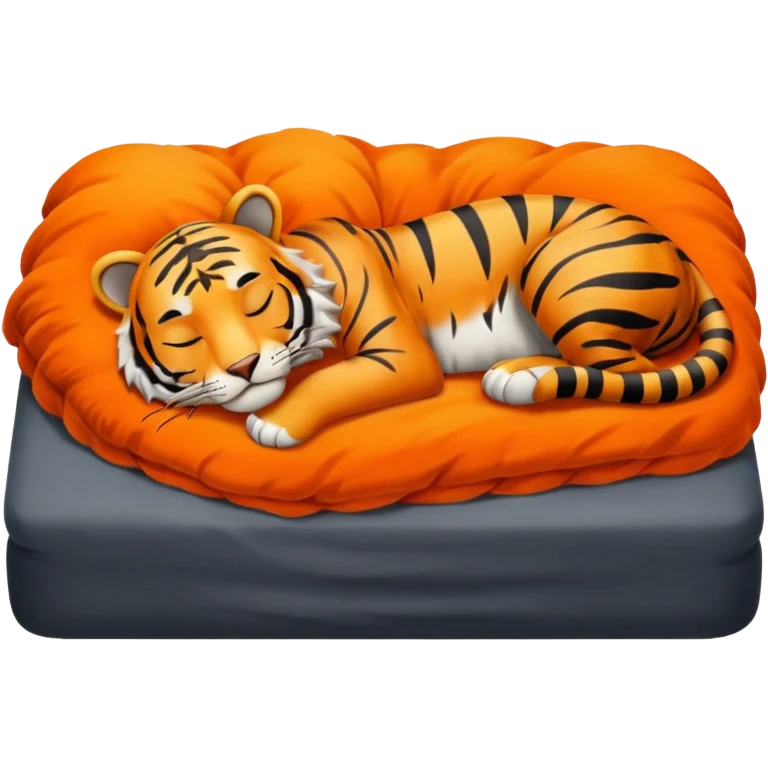 Tiger sleep bed good night emoji