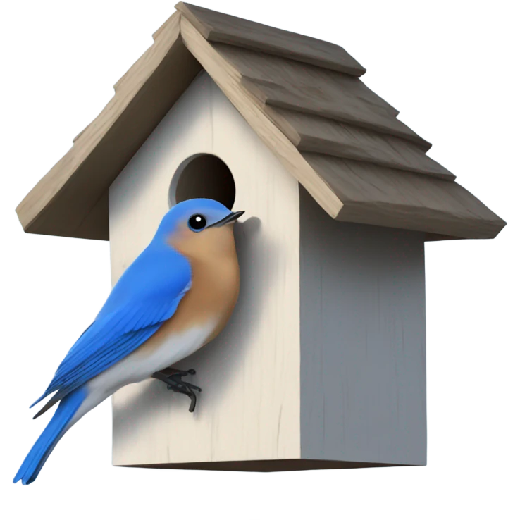 Bluebirds on a birdhouse  emoji