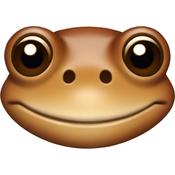 Brown frog smiling and cute emoji