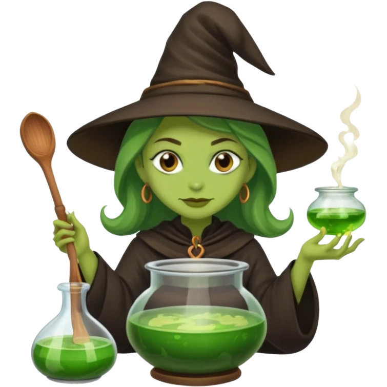 green witch cooking potion emoji