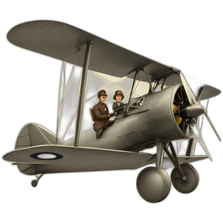 Early 20th century Monoplane with 2 people in emoji