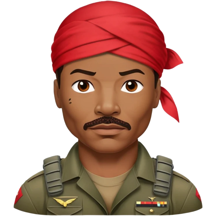 Carl Weathers as Dillon from Predator movie, muscular man in military gear with bandana emoji