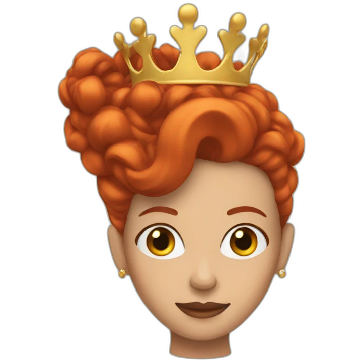 Queen with red hair emoji