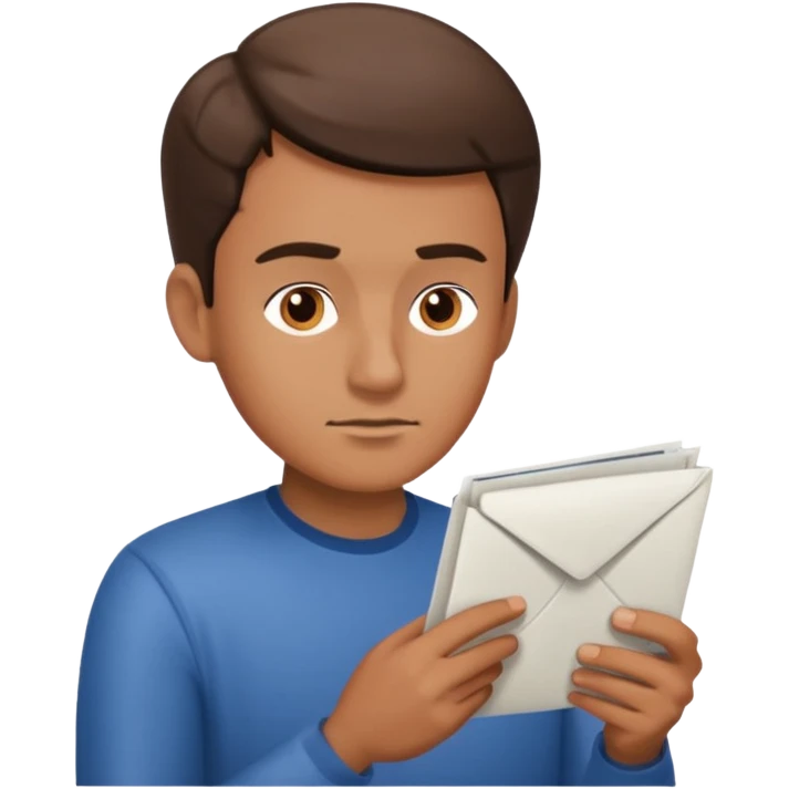 read mailpaper with no rection man emoji