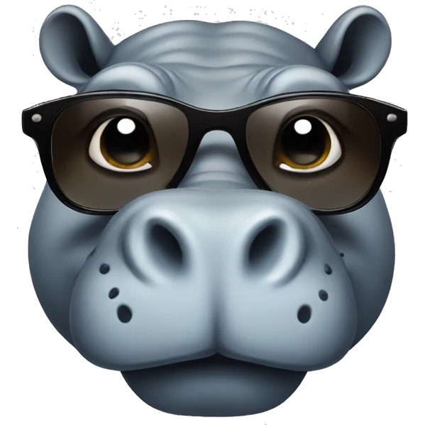 Hippo wearing sunglasses emoji