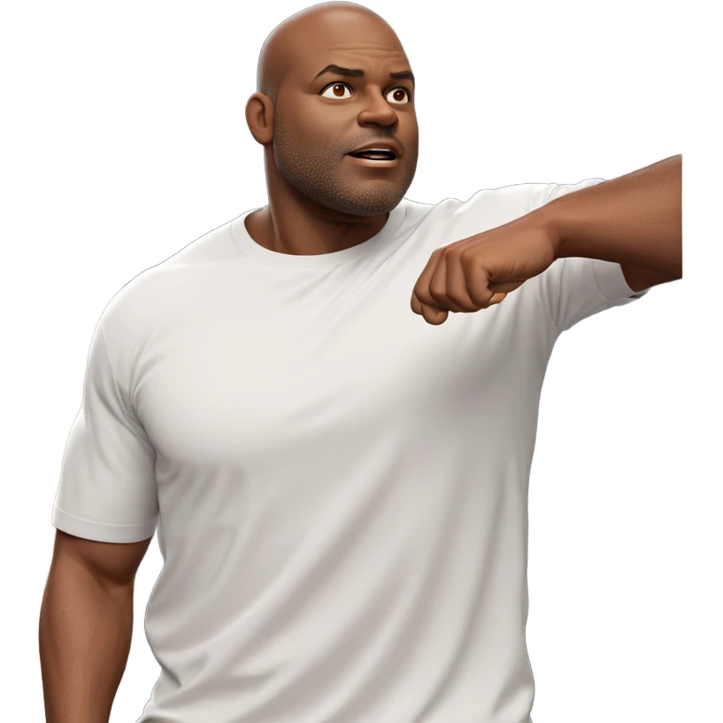 muscular male in white shirt emoji