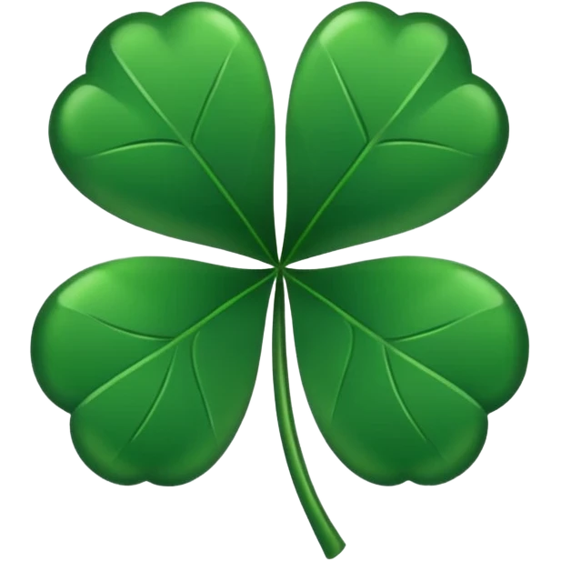 Five leaf clover black emoji