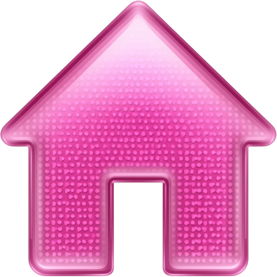 ícone casa hot pink vidro neon brilho cegante emoji