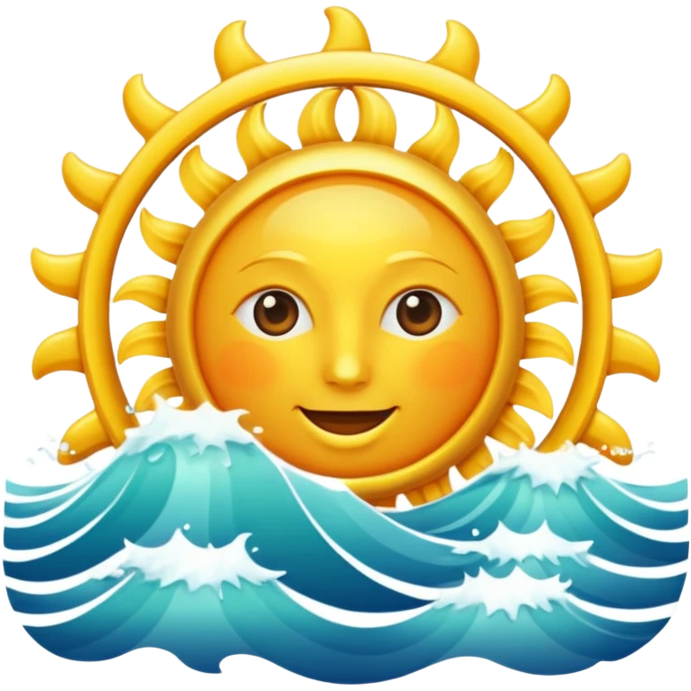 sun over ocean waves emoji