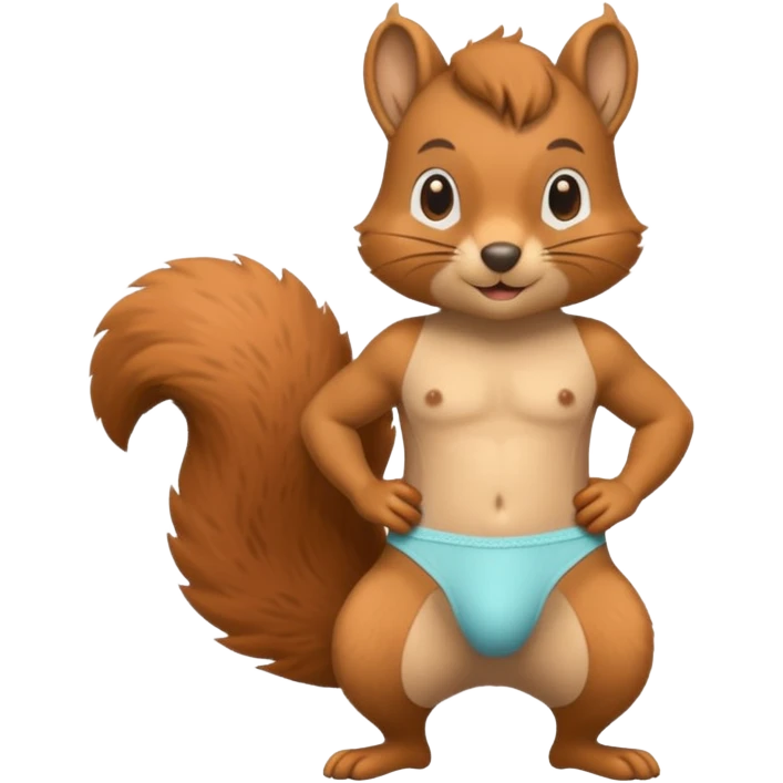 Squirrel 🐿️ with underwear 🩲 emoji