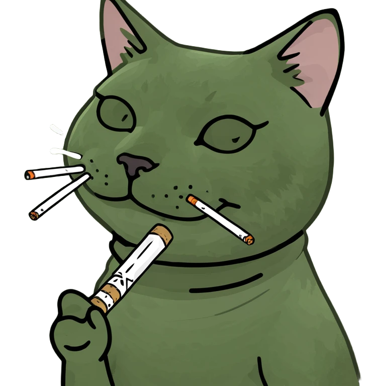 Cat rolling a joint emoji