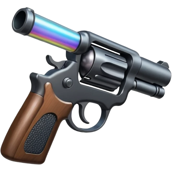 Bubbles come out of the gun barrel emoji