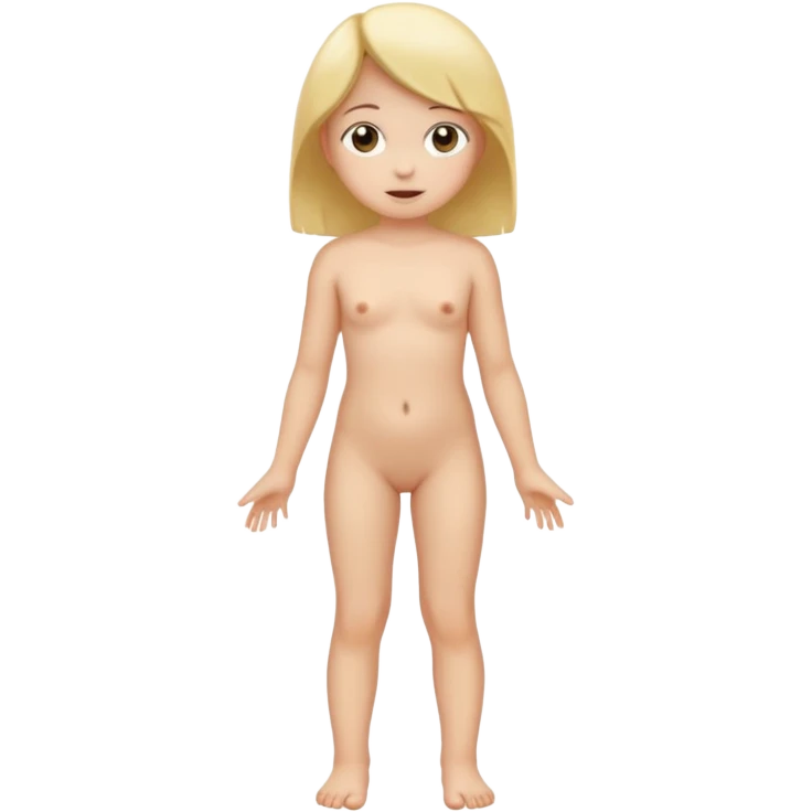 Girl kid l, naked showing full body  emoji