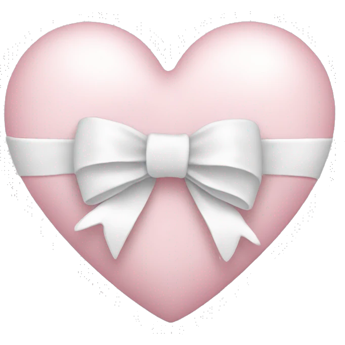 light pink heart with big white bow emoji